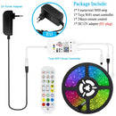 Tuya Smart LED Strip Lights WiFi RGB LED Light Strip 12V 5050 Work with Alexa Google Voice Remote Control 30LED/m Color Changing