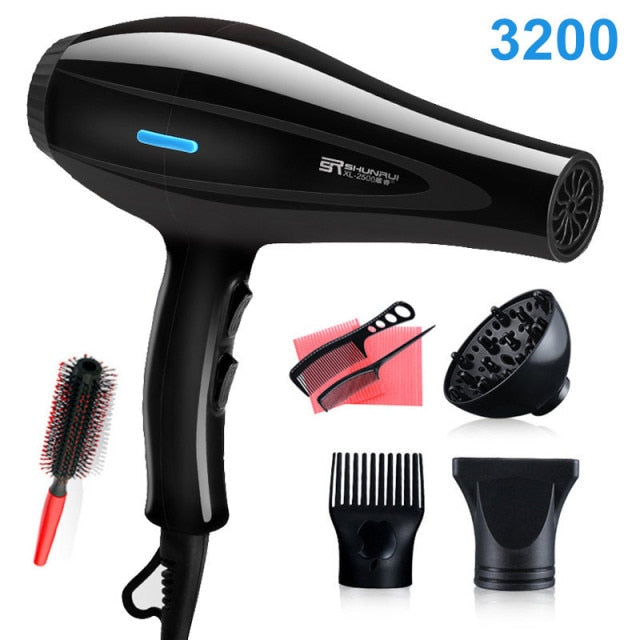 Ionic Hair Dryers Brush Straightener for Hot and Cold Blow Dryer Non-slip Professional Blowdryer with Nozzle 210V-240V Quiet