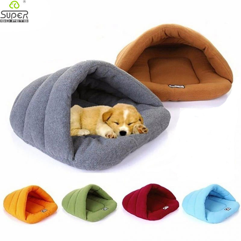 Soft Fleece Winter Warm Pet Dog Bed 4 different size Small Dog Cat Sleeping Bag Puppy Cave Bed Free shipping