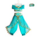 Princess Dress up of Aladdin and the Magic Lamp Girls Birthday Party Jasmine Cosplay Costume Top+Pants+Headband 2 4 6 8 10 12Yrs
