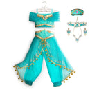 Princess Dress up of Aladdin and the Magic Lamp Girls Birthday Party Jasmine Cosplay Costume Top+Pants+Headband 2 4 6 8 10 12Yrs