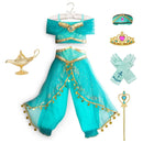 Princess Dress up of Aladdin and the Magic Lamp Girls Birthday Party Jasmine Cosplay Costume Top+Pants+Headband 2 4 6 8 10 12Yrs