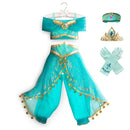 Princess Dress up of Aladdin and the Magic Lamp Girls Birthday Party Jasmine Cosplay Costume Top+Pants+Headband 2 4 6 8 10 12Yrs