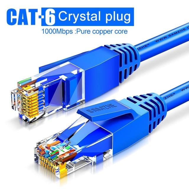 SAMZHE CAT6 Round Ethernet Cat 6 Lan Cable  RJ 45 Network Patch Cord for Laptop Router RJ45 Internet Cable