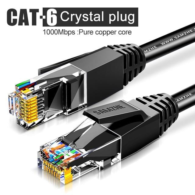 SAMZHE CAT6 Round Ethernet Cat 6 Lan Cable  RJ 45 Network Patch Cord for Laptop Router RJ45 Internet Cable