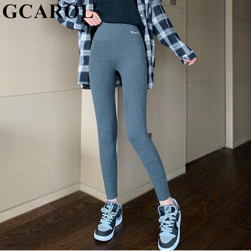 GCAROL Women Thick Fleece Legging High Waist Letters Legging Pants Stretch Winter Seamless Fitness Can Be Worn Below Zero