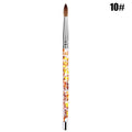 1PC Crystal Acrylic Nail Art Brush No 8/10/12/14 UV Gel Carving Pen Brush Liquid Powder DIY Nail Drawing Liquid Glitter Handle