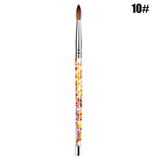 1PC Crystal Acrylic Nail Art Brush No 8/10/12/14 UV Gel Carving Pen Brush Liquid Powder DIY Nail Drawing Liquid Glitter Handle