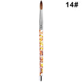 1PC Crystal Acrylic Nail Art Brush No 8/10/12/14 UV Gel Carving Pen Brush Liquid Powder DIY Nail Drawing Liquid Glitter Handle