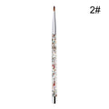 1PC Crystal Acrylic Nail Art Brush No 8/10/12/14 UV Gel Carving Pen Brush Liquid Powder DIY Nail Drawing Liquid Glitter Handle