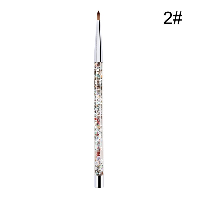 1PC Crystal Acrylic Nail Art Brush No 8/10/12/14 UV Gel Carving Pen Brush Liquid Powder DIY Nail Drawing Liquid Glitter Handle