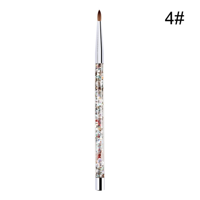 1PC Crystal Acrylic Nail Art Brush No 8/10/12/14 UV Gel Carving Pen Brush Liquid Powder DIY Nail Drawing Liquid Glitter Handle