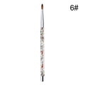 1PC Crystal Acrylic Nail Art Brush No 8/10/12/14 UV Gel Carving Pen Brush Liquid Powder DIY Nail Drawing Liquid Glitter Handle
