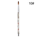 1PC Crystal Acrylic Nail Art Brush No 8/10/12/14 UV Gel Carving Pen Brush Liquid Powder DIY Nail Drawing Liquid Glitter Handle