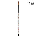 1PC Crystal Acrylic Nail Art Brush No 8/10/12/14 UV Gel Carving Pen Brush Liquid Powder DIY Nail Drawing Liquid Glitter Handle
