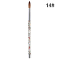 1PC Crystal Acrylic Nail Art Brush No 8/10/12/14 UV Gel Carving Pen Brush Liquid Powder DIY Nail Drawing Liquid Glitter Handle