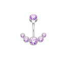 14G Dangle Belly Button Rings for Women Girls 316L Surgical Steel Curved Navel Barbell 5 Crystals Body Jewelry Piercing Ombligo
