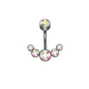 14G Dangle Belly Button Rings for Women Girls 316L Surgical Steel Curved Navel Barbell 5 Crystals Body Jewelry Piercing Ombligo