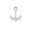 14G Dangle Belly Button Rings for Women Girls 316L Surgical Steel Curved Navel Barbell 5 Crystals Body Jewelry Piercing Ombligo