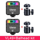 Ulanzi VL49 Mini RGB Video Light Lighting for Photography 2000mAh RGB LED Video Camera Light Vlog Fill Light Live