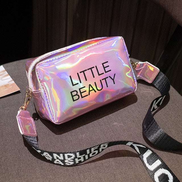 Mini Women Laser Crossbody Bag Messenger Shoulder Bag PVC Jelly Small Tote Messenger Candy Colors Bags Laser Holographic