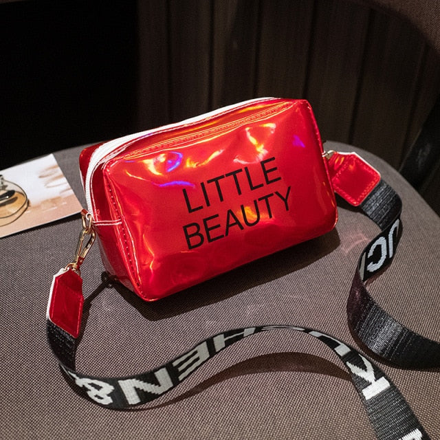 Mini Women Laser Crossbody Bag Messenger Shoulder Bag PVC Jelly Small Tote Messenger Candy Colors Bags Laser Holographic