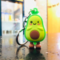Cute Simulated Fruit Avocado Keychain 3D Soft Resin Smiling Avocado Keychains Couple Jewelry Women Fashion Christmas Small Gift