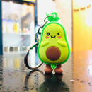 Cute Simulated Fruit Avocado Keychain 3D Soft Resin Smiling Avocado Keychains Couple Jewelry Women Fashion Christmas Small Gift