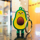 Cute Simulated Fruit Avocado Keychain 3D Soft Resin Smiling Avocado Keychains Couple Jewelry Women Fashion Christmas Small Gift