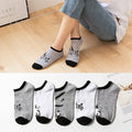 5 Pairs/lot Women Leopard Spring Sesame Street Cute Ankle Socks Cute Funny Lips Print Boat Short Sox Invisible Lady Girl Summer
