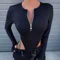 CNYISHE 2021 Spring Summer Rompers Women Jumpsuits Fashion Solid Zipper Long Sleeve Sexy Sheath Skinny Women Rompers Bodysuits