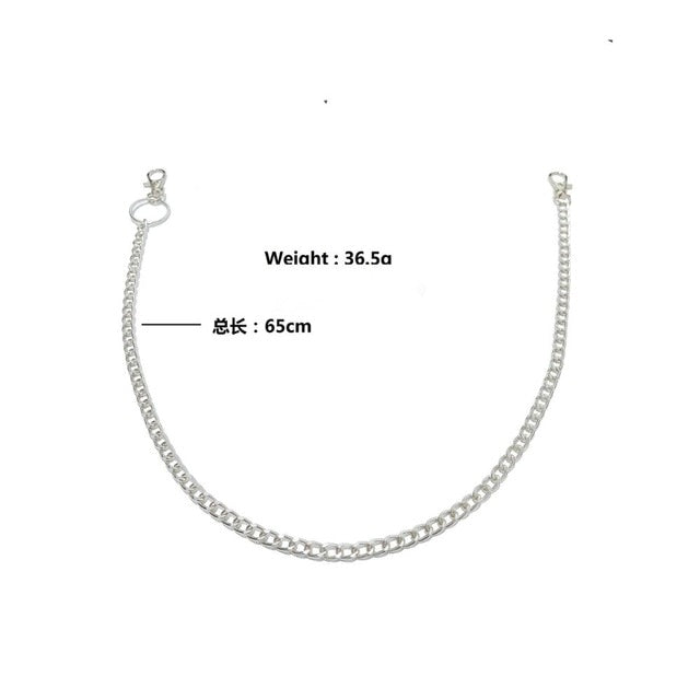 Novelty! Women's Two Layer Butterfly Chain Hip Hop Punk Gold Silver Metal Chain For Pants Rock Jewelry Keychain