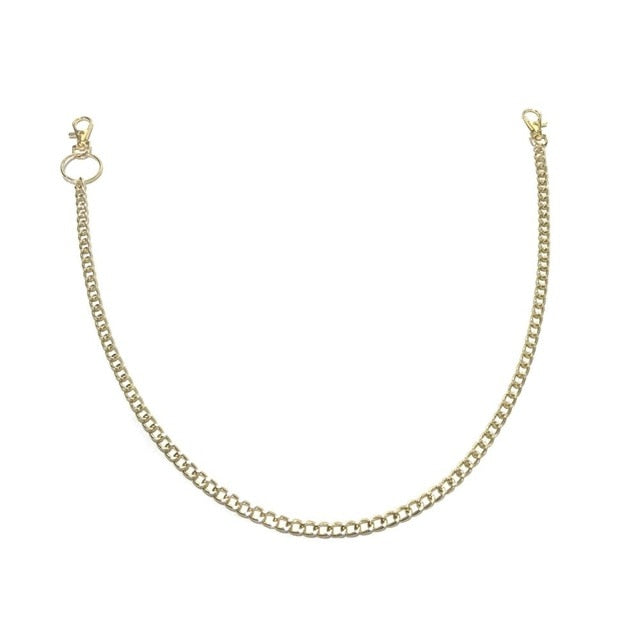 Novelty! Women's Two Layer Butterfly Chain Hip Hop Punk Gold Silver Metal Chain For Pants Rock Jewelry Keychain