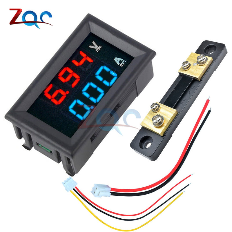 Mini Digital Voltmeter Ammeter DC 0-100V/ 7-110V 50A Amp Volt Voltage Current Meter Detector Tester 0.28" Dual LED Display Gauge