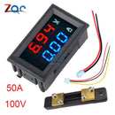Mini Digital Voltmeter Ammeter DC 0-100V/ 7-110V 50A Amp Volt Voltage Current Meter Detector Tester 0.28" Dual LED Display Gauge