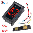 Mini Digital Voltmeter Ammeter DC 0-100V/ 7-110V 50A Amp Volt Voltage Current Meter Detector Tester 0.28" Dual LED Display Gauge