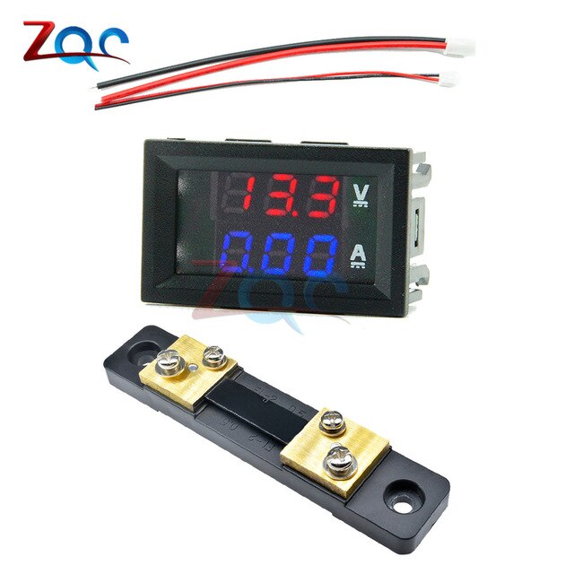 Mini Digital Voltmeter Ammeter DC 0-100V/ 7-110V 50A Amp Volt Voltage Current Meter Detector Tester 0.28" Dual LED Display Gauge