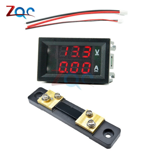 Mini Digital Voltmeter Ammeter DC 0-100V/ 7-110V 50A Amp Volt Voltage Current Meter Detector Tester 0.28" Dual LED Display Gauge