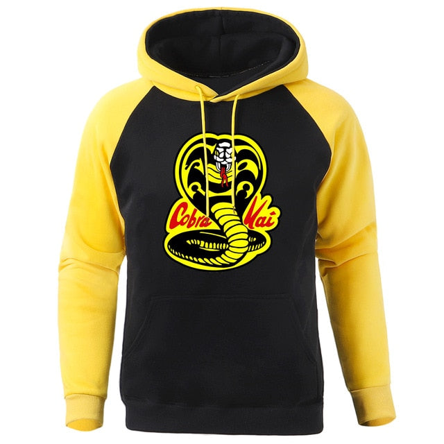Hoody Cobra Kai Printing New Autumn Warm Man Raglan Hoodies Big Size Harajuku Men Sweatshirt Street Fashion Punk Mens Pullover