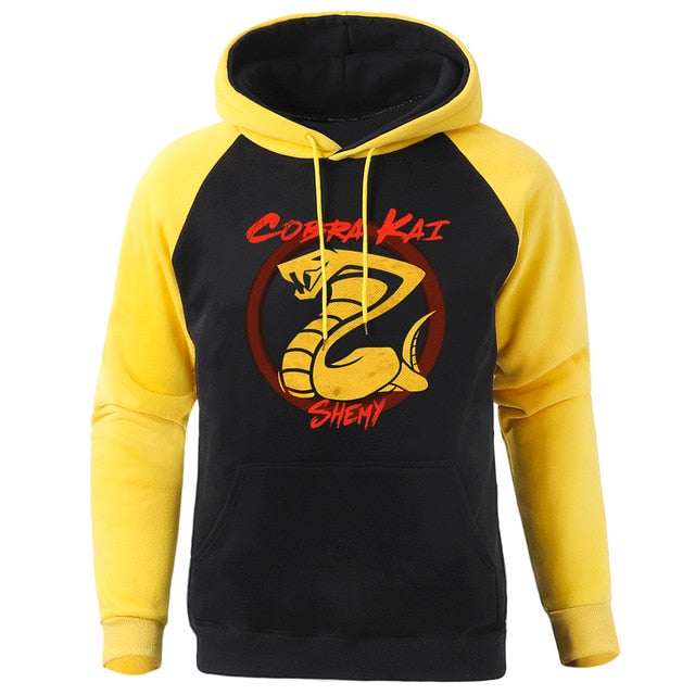 Hoody Cobra Kai Printing New Autumn Warm Man Raglan Hoodies Big Size Harajuku Men Sweatshirt Street Fashion Punk Mens Pullover