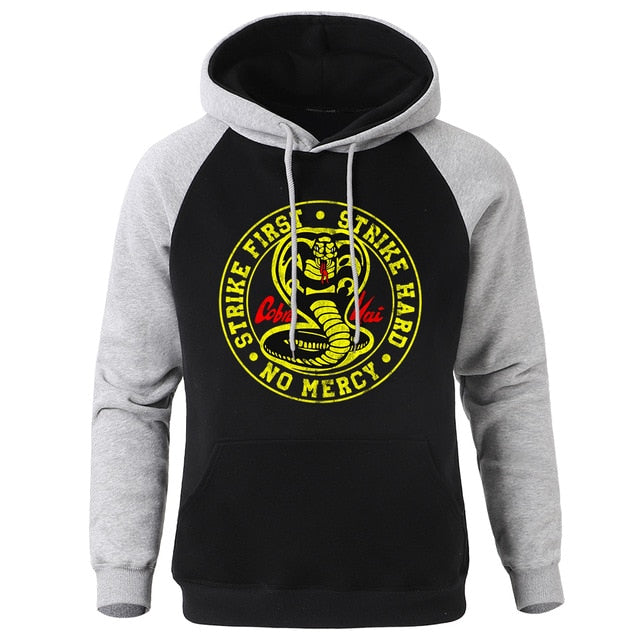 Hoody Cobra Kai Printing New Autumn Warm Man Raglan Hoodies Big Size Harajuku Men Sweatshirt Street Fashion Punk Mens Pullover