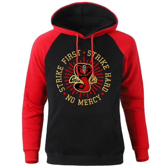 Hoody Cobra Kai Printing New Autumn Warm Man Raglan Hoodies Big Size Harajuku Men Sweatshirt Street Fashion Punk Mens Pullover