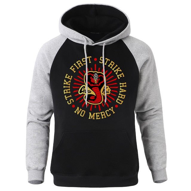 Hoody Cobra Kai Printing New Autumn Warm Man Raglan Hoodies Big Size Harajuku Men Sweatshirt Street Fashion Punk Mens Pullover