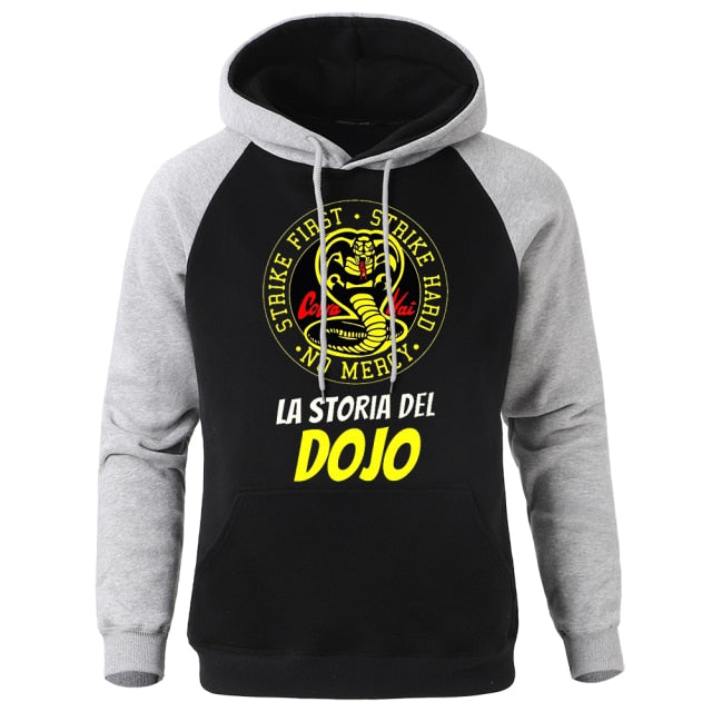 Hoody Cobra Kai Printing New Autumn Warm Man Raglan Hoodies Big Size Harajuku Men Sweatshirt Street Fashion Punk Mens Pullover