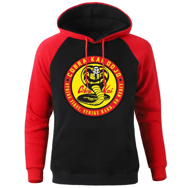 Hoody Cobra Kai Printing New Autumn Warm Man Raglan Hoodies Big Size Harajuku Men Sweatshirt Street Fashion Punk Mens Pullover
