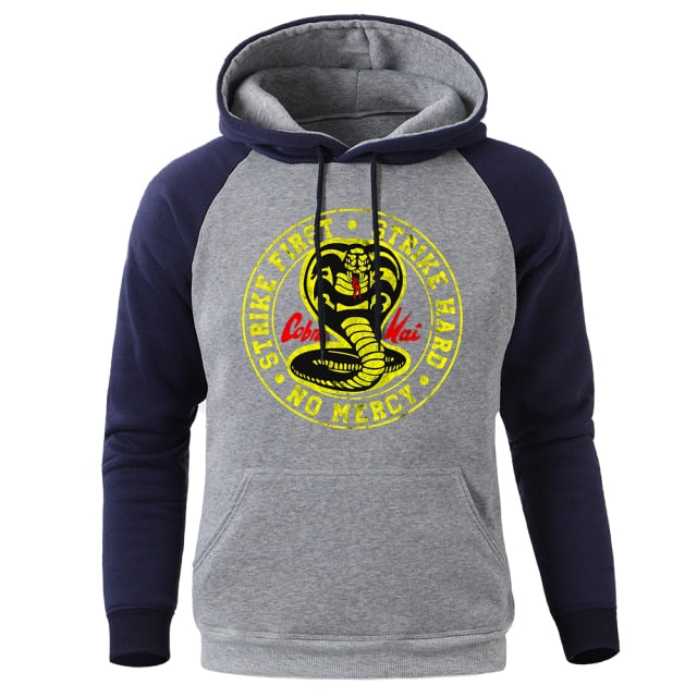 Hoody Cobra Kai Printing New Autumn Warm Man Raglan Hoodies Big Size Harajuku Men Sweatshirt Street Fashion Punk Mens Pullover