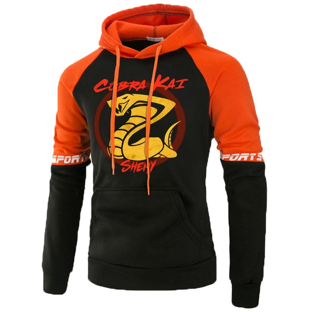 Hoody Cobra Kai Printing New Autumn Warm Man Raglan Hoodies Big Size Harajuku Men Sweatshirt Street Fashion Punk Mens Pullover