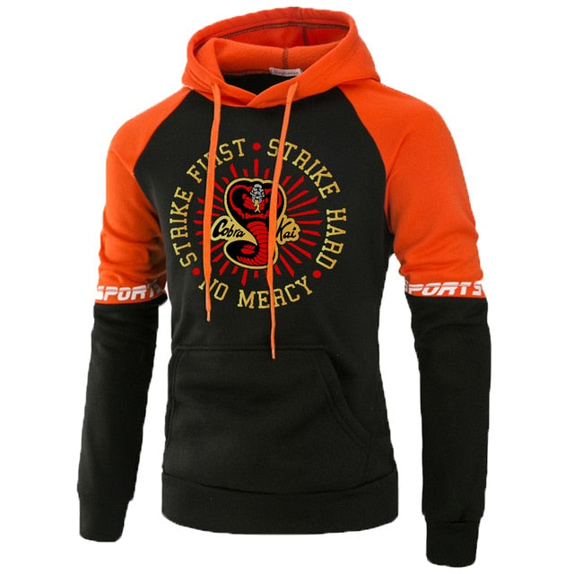 Hoody Cobra Kai Printing New Autumn Warm Man Raglan Hoodies Big Size Harajuku Men Sweatshirt Street Fashion Punk Mens Pullover
