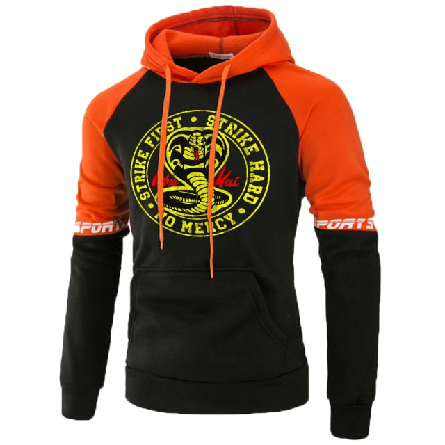 Hoody Cobra Kai Printing New Autumn Warm Man Raglan Hoodies Big Size Harajuku Men Sweatshirt Street Fashion Punk Mens Pullover
