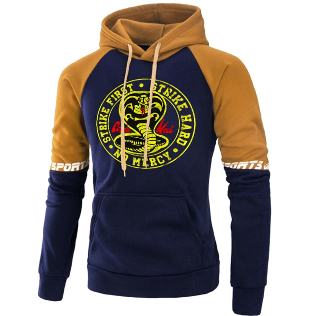 Hoody Cobra Kai Printing New Autumn Warm Man Raglan Hoodies Big Size Harajuku Men Sweatshirt Street Fashion Punk Mens Pullover